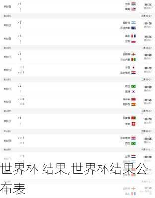 世界杯 结果,世界杯结果公布表