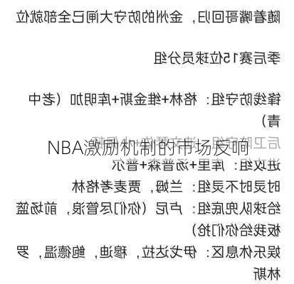 NBA激励机制的市场反响