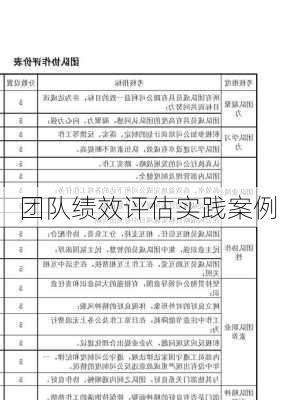 团队绩效评估实践案例