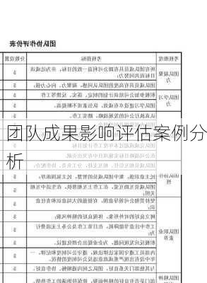 团队成果影响评估案例分析