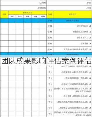 团队成果影响评估案例评估