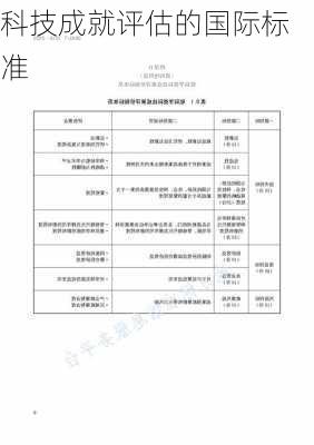 科技成就评估的国际标准