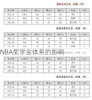 NBA奖学金体系的影响