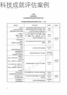 科技成就评估案例