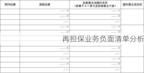 再担保业务负面清单分析