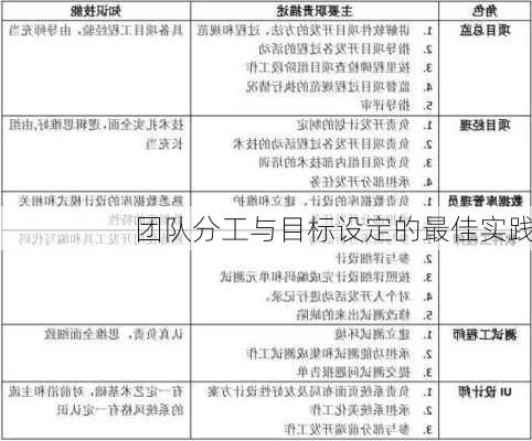 团队分工与目标设定的最佳实践