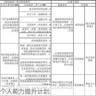 个人能力提升计划