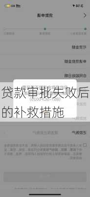 贷款审批失败后的补救措施