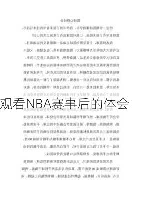 观看NBA赛事后的体会