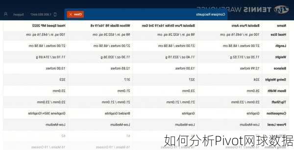 如何分析Pivot网球数据