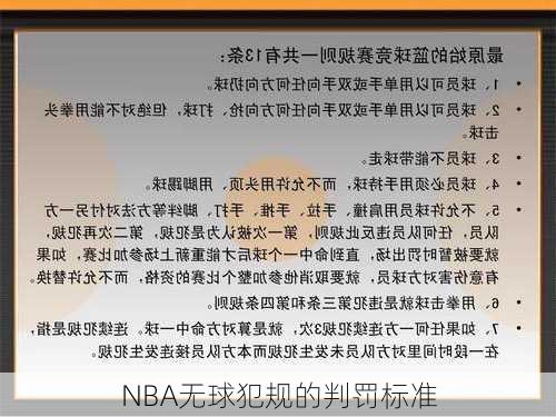 NBA无球犯规的判罚标准