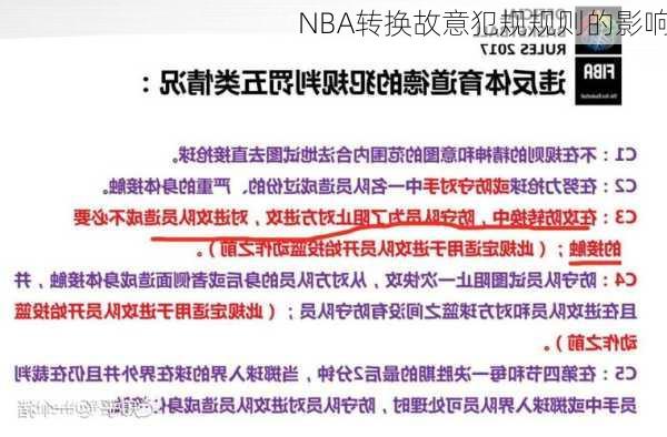 NBA转换故意犯规规则的影响