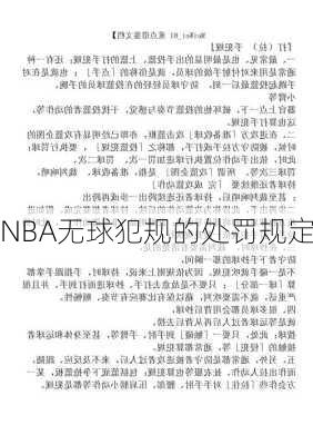 NBA无球犯规的处罚规定