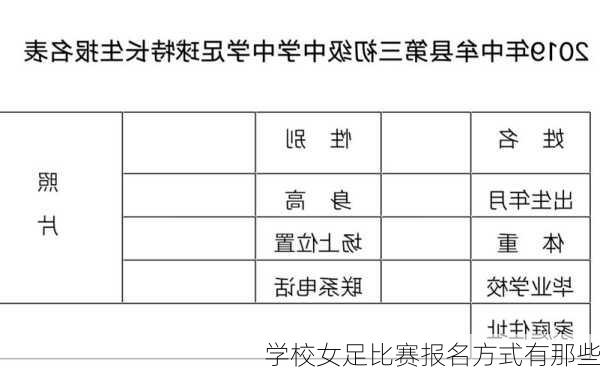 学校女足比赛报名方式有那些