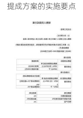 提成方案的实施要点