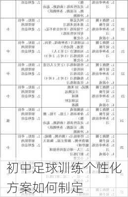 初中足球训练个性化方案如何制定