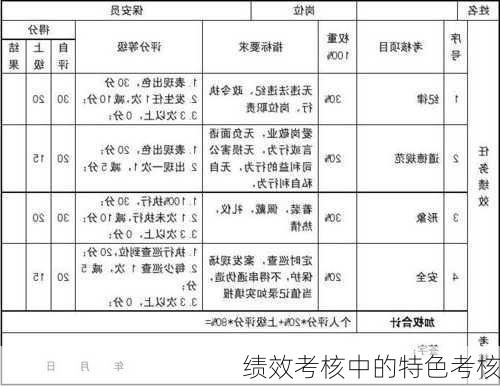 绩效考核中的特色考核