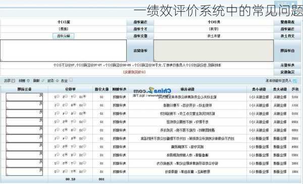 一绩效评价系统中的常见问题