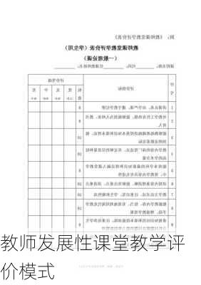 教师发展性课堂教学评价模式