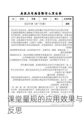 课堂量规的应用效果与反思