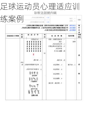 足球运动员心理适应训练案例