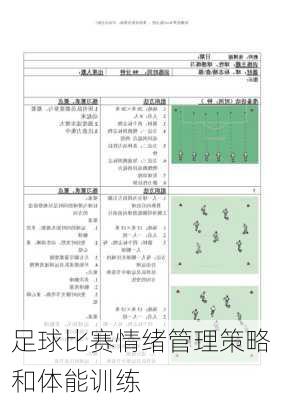 足球比赛情绪管理策略和体能训练