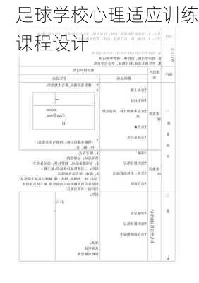 足球学校心理适应训练课程设计