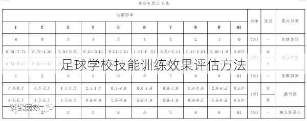 足球学校技能训练效果评估方法