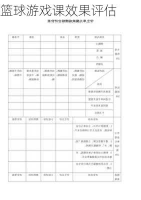 篮球游戏课效果评估