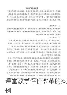 课堂教学评价改革的案例