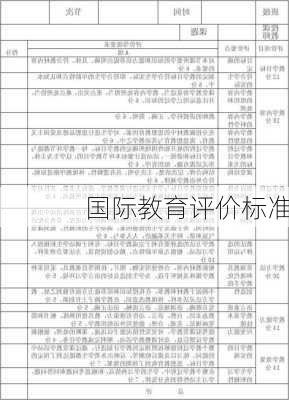 国际教育评价标准