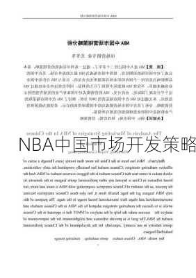 NBA中国市场开发策略