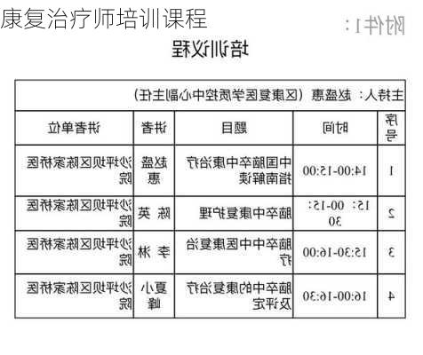 康复治疗师培训课程