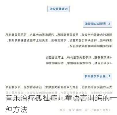 音乐治疗孤独症儿童语言训练的一种方法