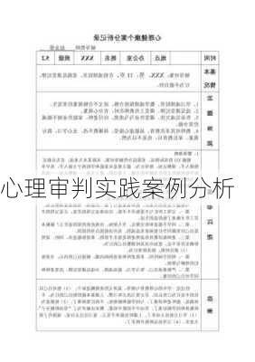 心理审判实践案例分析