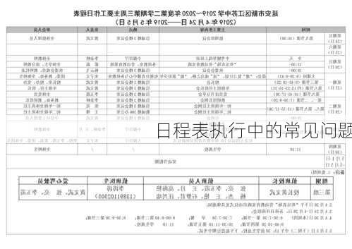 日程表执行中的常见问题