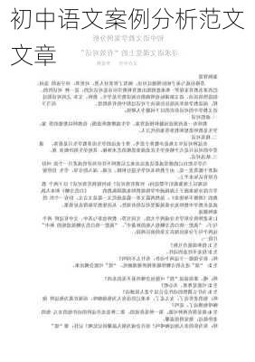 初中语文案例分析范文文章