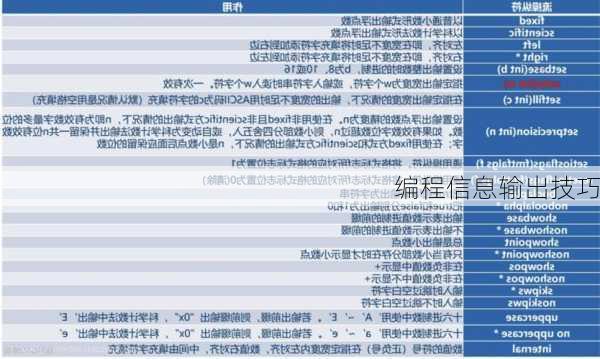 编程信息输出技巧