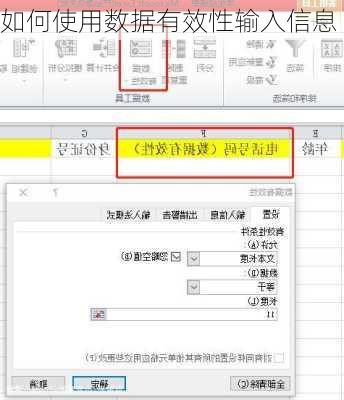 如何使用数据有效性输入信息