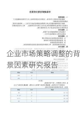 企业市场策略调整的背景因素研究报告