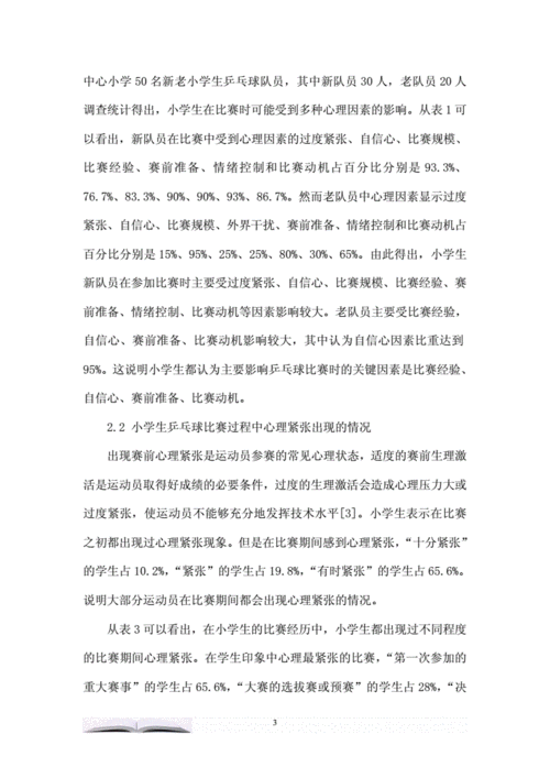 心理素质对乒乓球运动员的影响