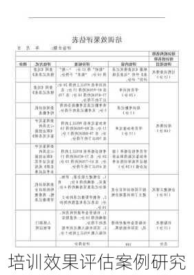 培训效果评估案例研究