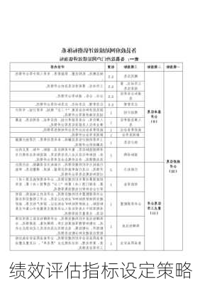 绩效评估指标设定策略