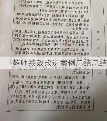 教师绩效改进案例总结总结