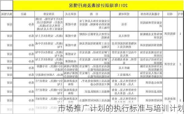 市场推广计划的执行标准与培训计划