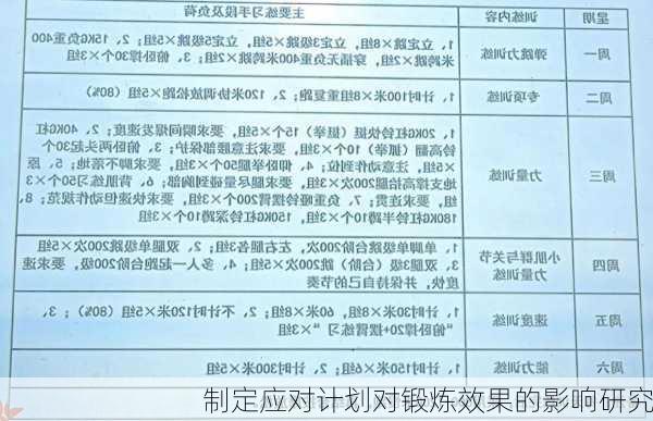 制定应对计划对锻炼效果的影响研究