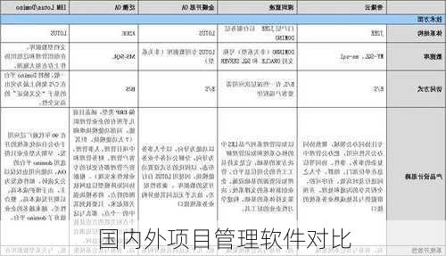 国内外项目管理软件对比