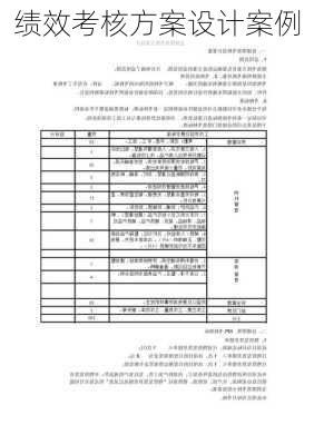 绩效考核方案设计案例