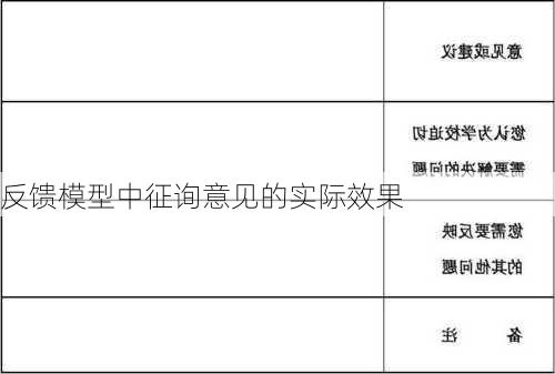 反馈模型中征询意见的实际效果