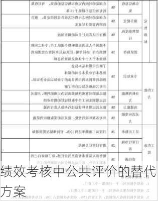 绩效考核中公共评价的替代方案